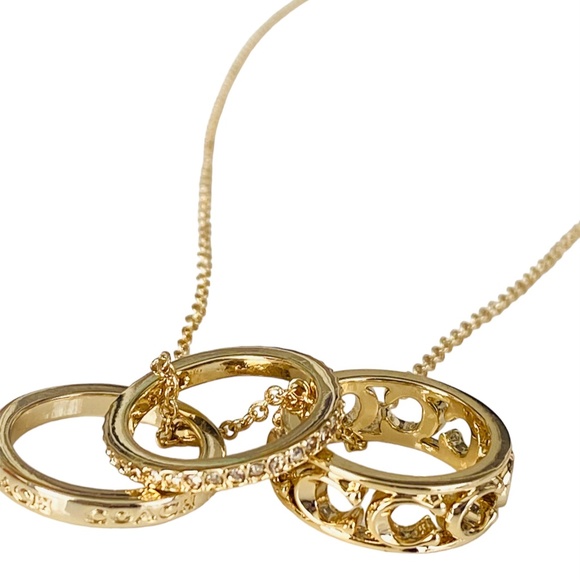 New Authentic COACH Signature Gold Tone Necklace $140 - Picture 4 of 7
